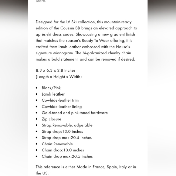 Authentic Louis Vuitton COUSSIN BB - Picture 5 of 6